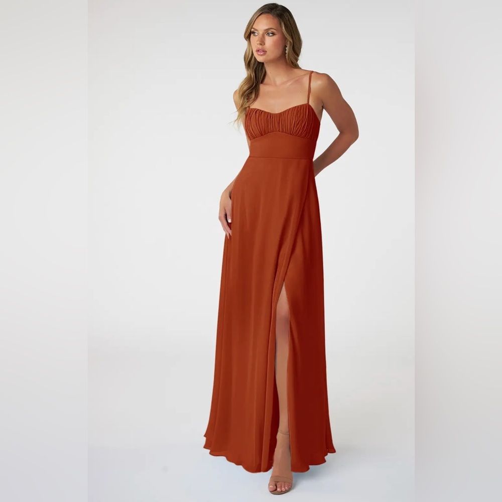 Azazie Breonna Bridesmaids Dress in Paprika (never worn) new with tags
